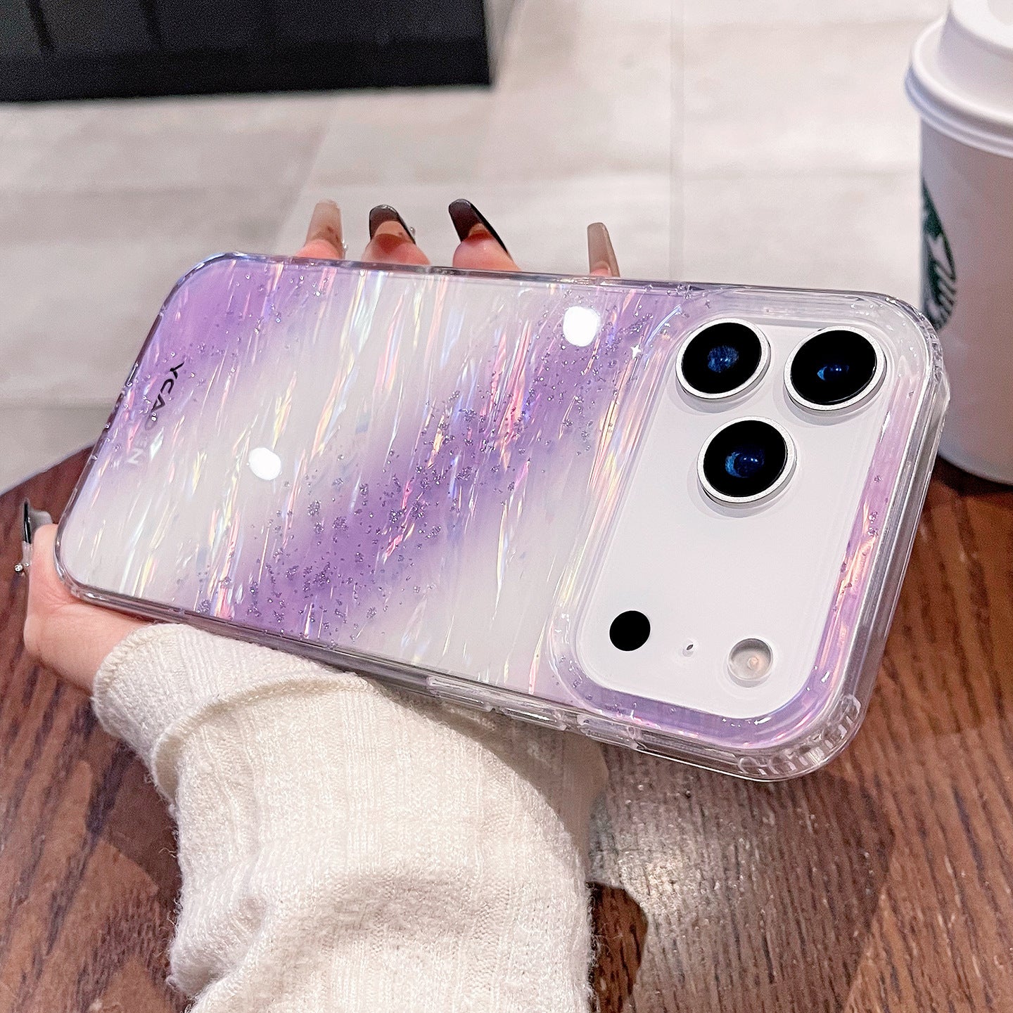 【iPhone17シリーズ対応】オーロラグラデーション｜クリアiPhoneケース