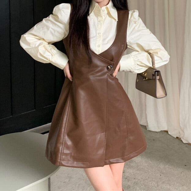 レイヤード風セット｜シャツ＆スカートワンピース