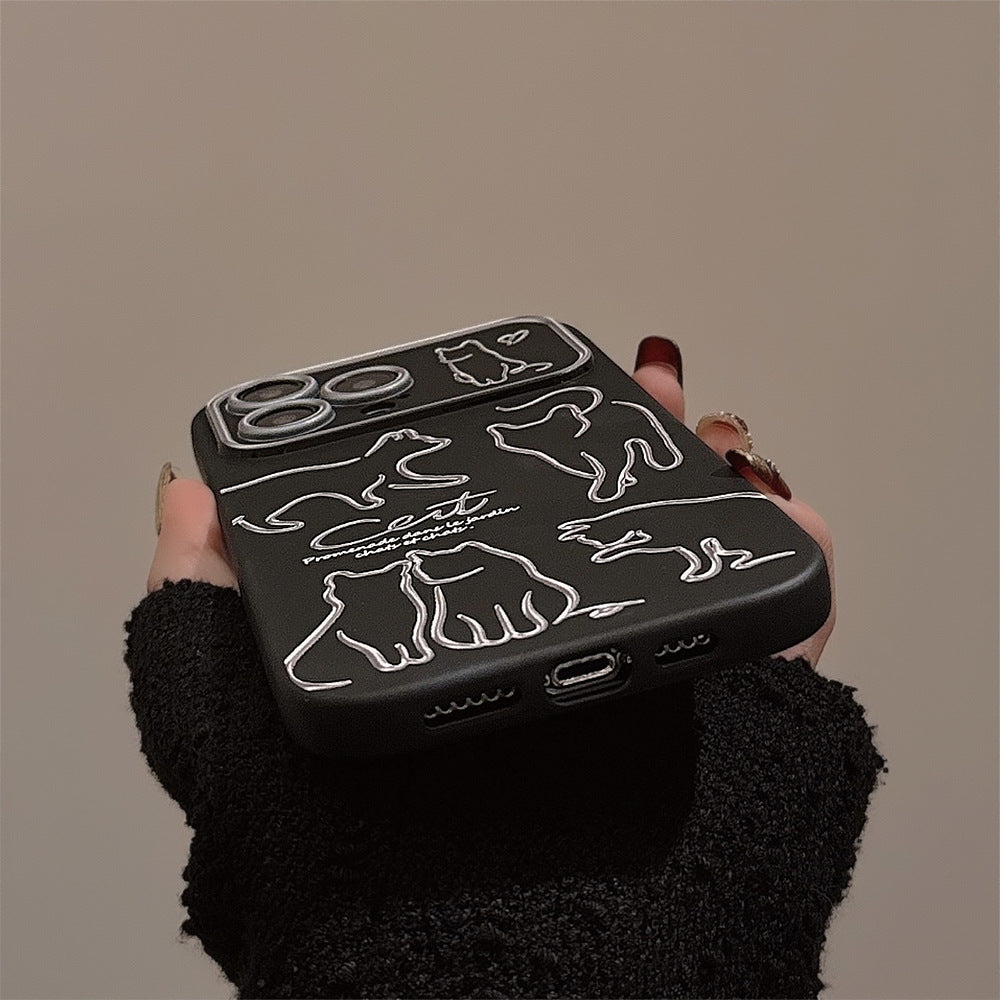 猫シルエット｜モノトーンiPhoneケース