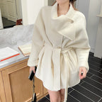 ゴールドボタンウールショートコート