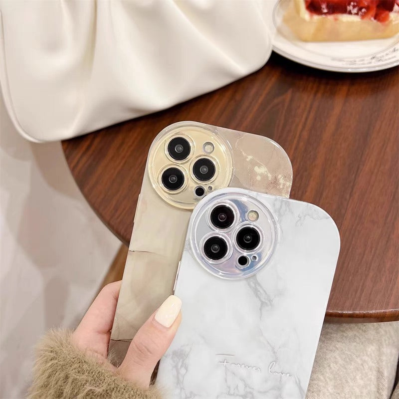 丸みフォルム×大理石マーブル｜高品質シリコンiPhoneケース