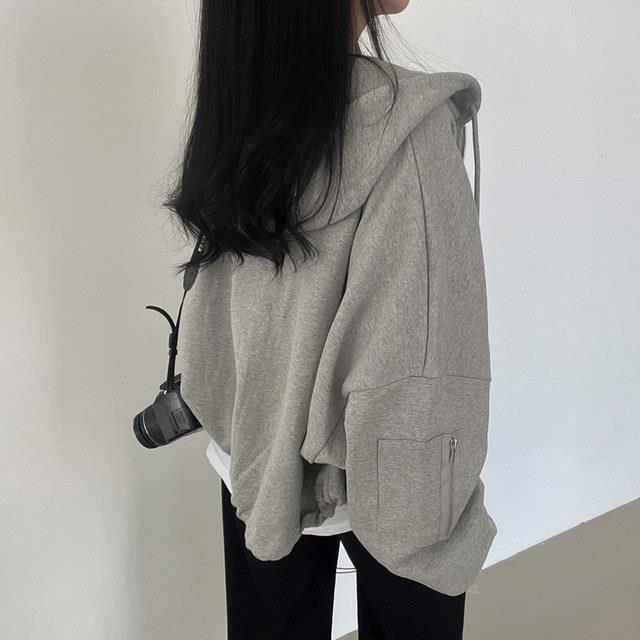 ジップスリーブショートパーカー