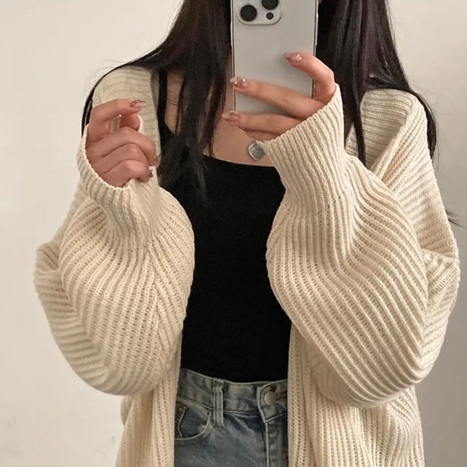 ソフトタッチルーズニットカーディガン