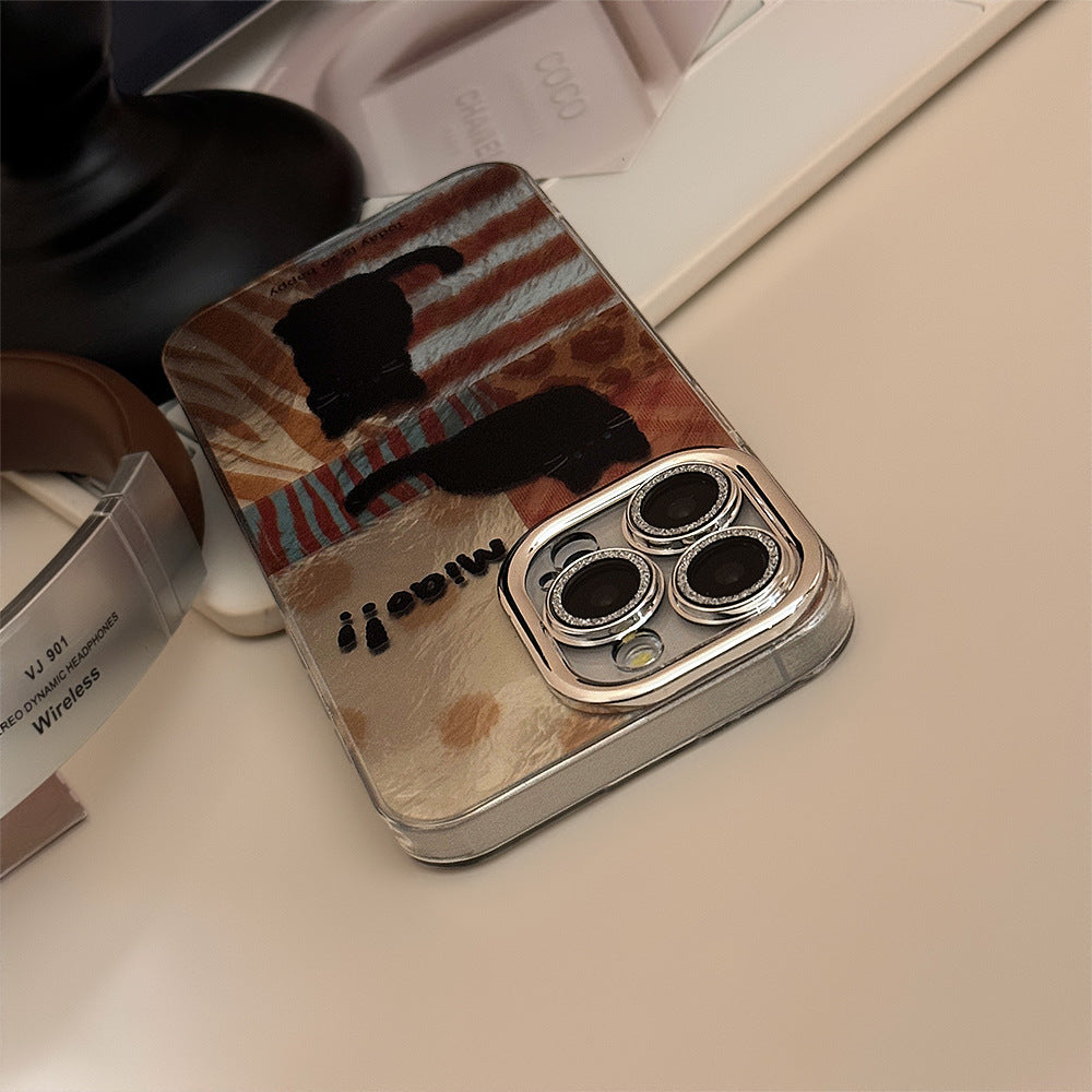 黒ねこイラストがゆるかわ｜アートデザイン iPhoneケース