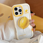 【MagSafe対応】立体レモンスタンド｜クリアiPhoneケース