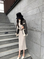 ツイードチェックカーディガン