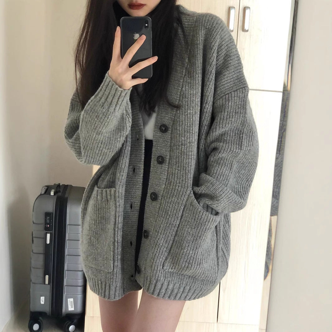 オーバーサイズリブニットカーディガン