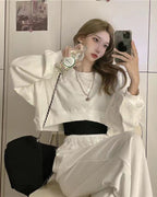 バルーンスリーブ｜クロップド丈スウェットトップス