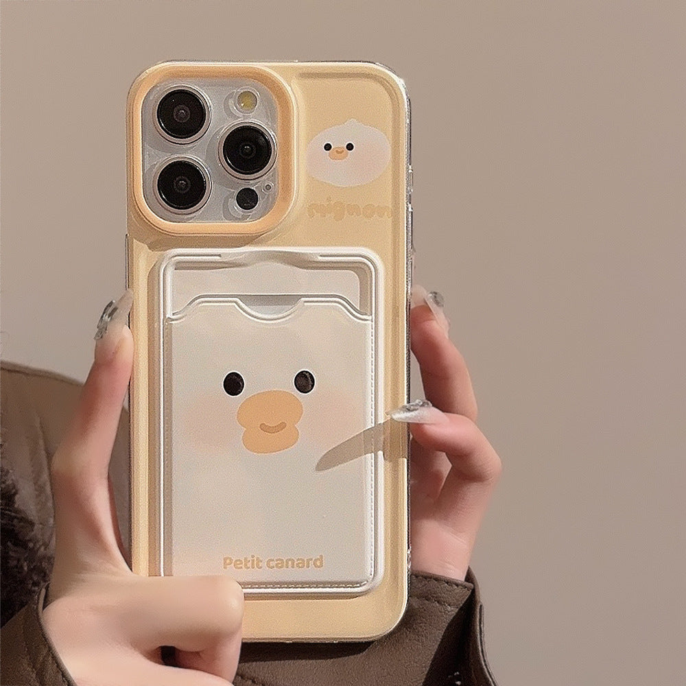 カードケース付き｜ふんわり癒しフェイスのiPhoneケース