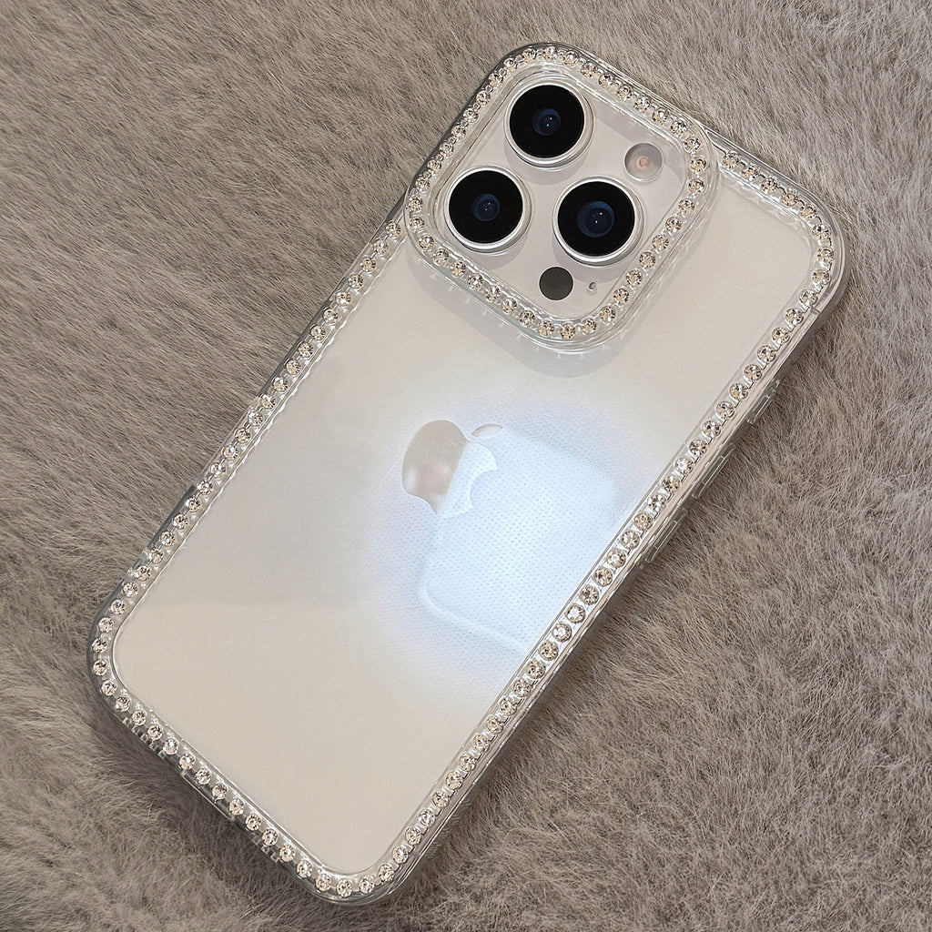 きらめくラインストーンフレーム｜クリアiPhoneケース