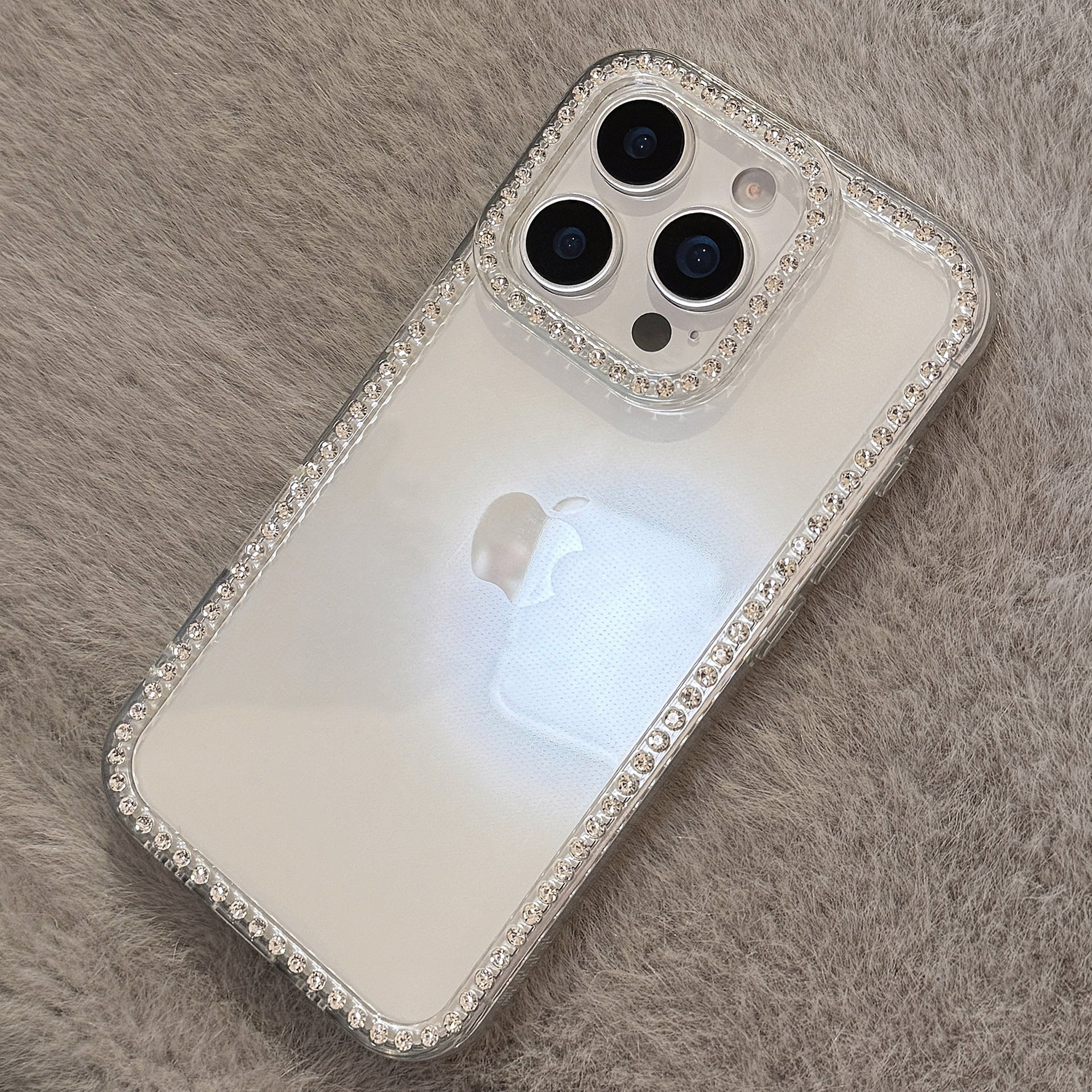 きらめくラインストーンフレーム｜クリアiPhoneケース