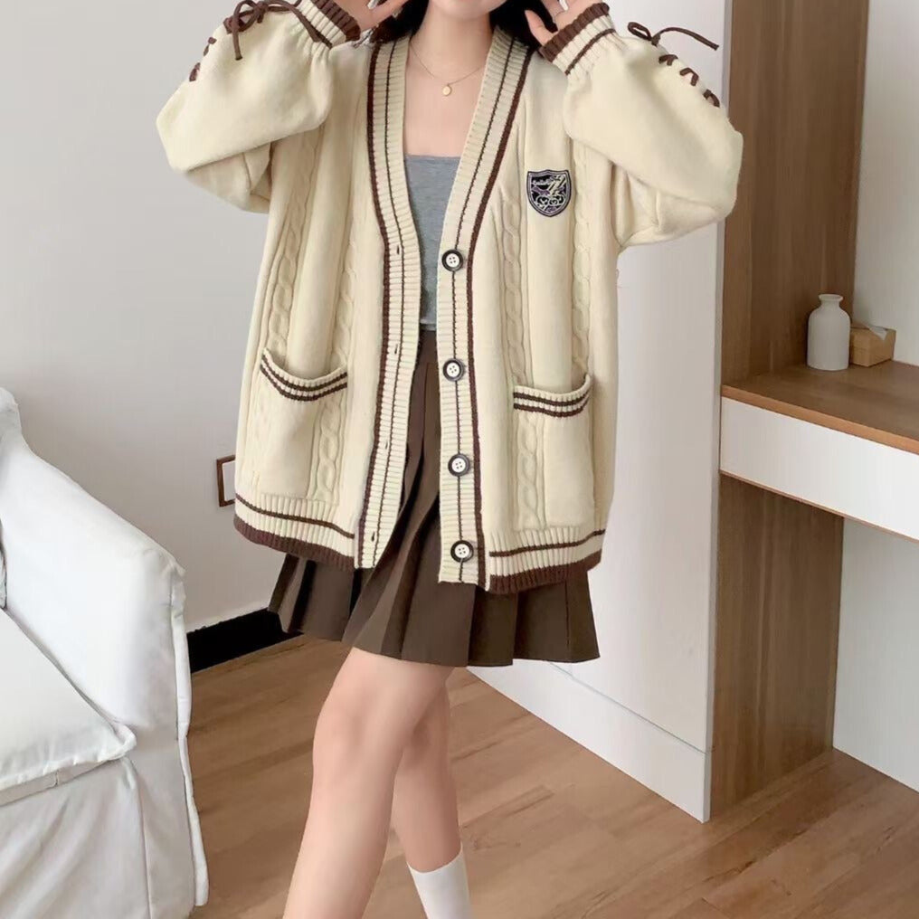 スクールライク｜ケーブル編みカーディガン