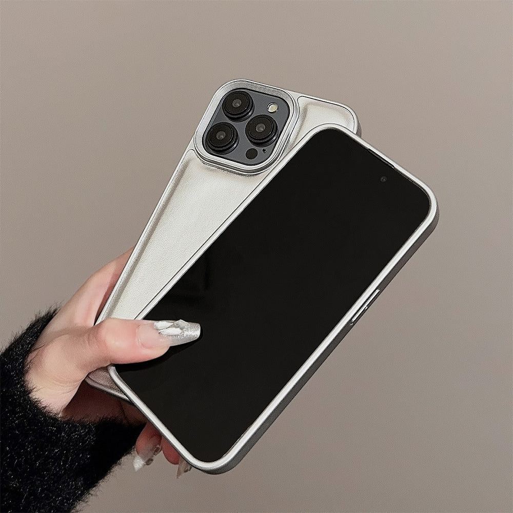 シルバーグロス｜レザー調iPhoneケース