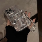 シルバーリボン×パールチャーム｜大人かわいいiPhoneケース