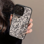 線画フラワー柄｜大人シックなiPhoneケース