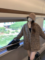 ツイードチェックオーバージャケット