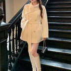 ゴールドボタンウールショートコート