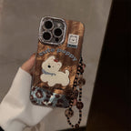 ビーズチャーム付き｜ころんとシルエットのiPhoneケース