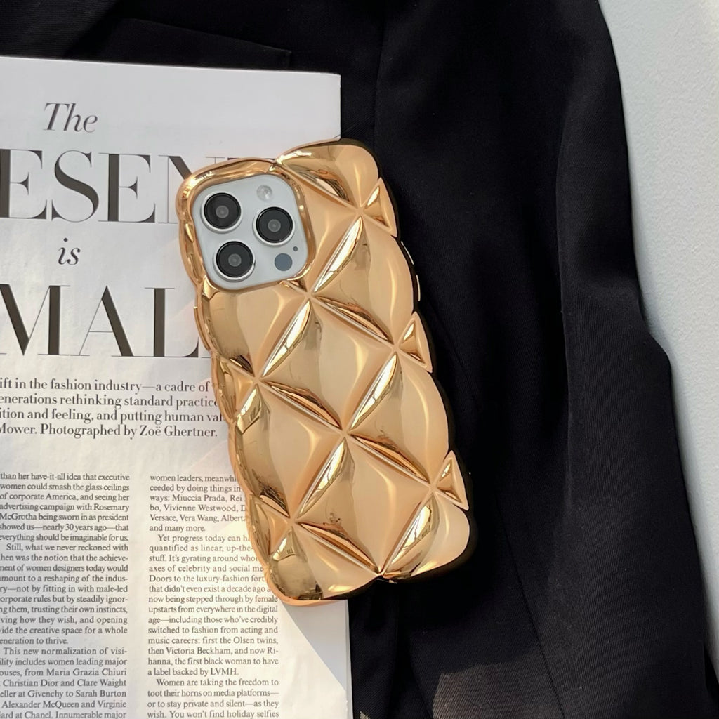 メタリックキルティングiPhoneケース