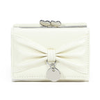 リボンチャーム｜ダブルハート留め具付き三つ折り財布