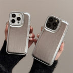 シルバーグロス｜レザー調iPhoneケース