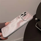 くすみピンクマーブル｜レザー調iPhoneケース