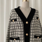 ツイードチェックカーディガン