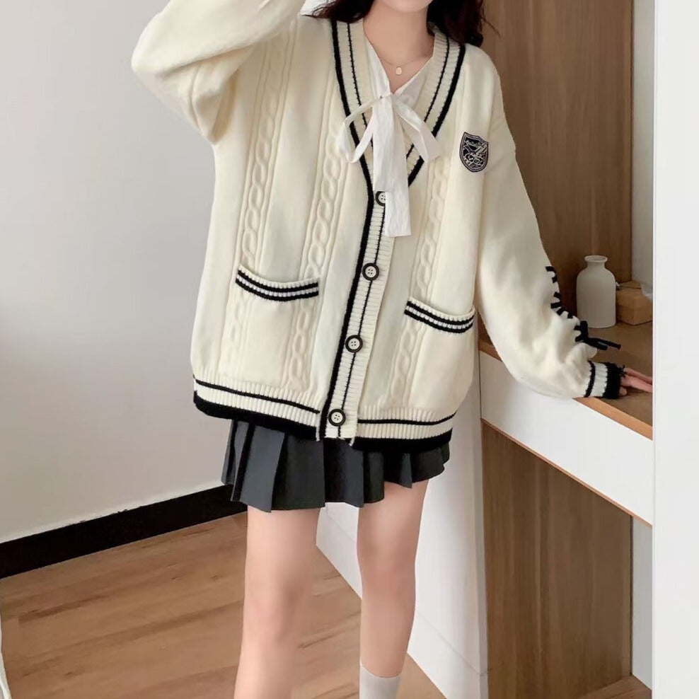 スクールライク｜ケーブル編みカーディガン