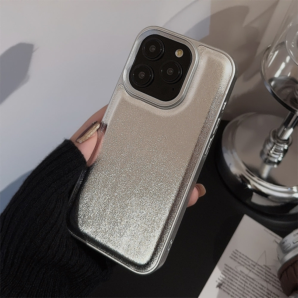 シルバーグロス｜レザー調iPhoneケース