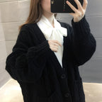 ケーブルニットオーバーカーディガン