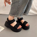 ギャザーデザイン｜厚底サンダル