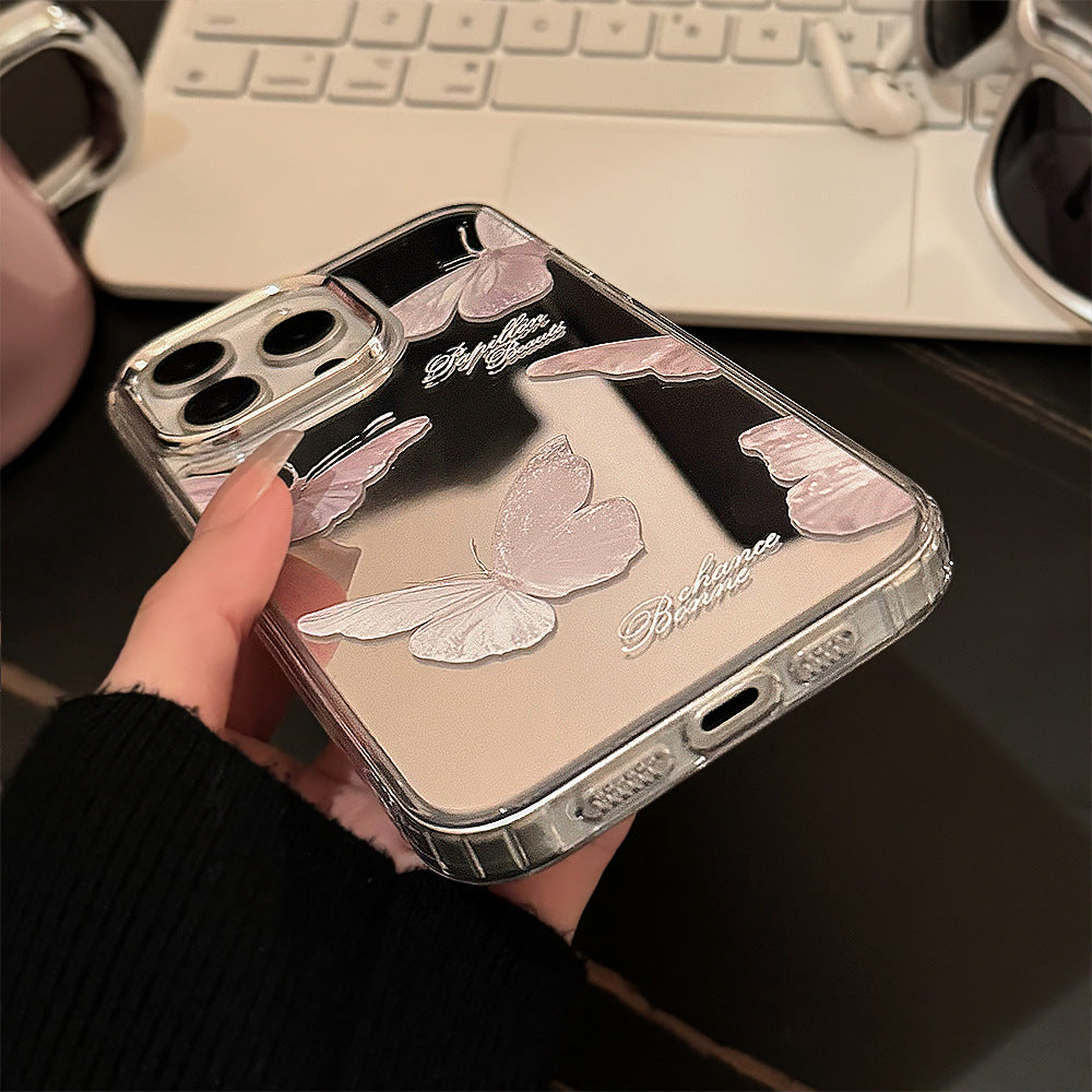 ミラーバタフライチャームiPhoneケース