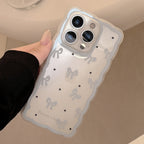 ゆるふわライン｜リボンとドットのiPhoneケース