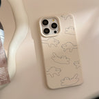 ゆるっとねこ柄｜ナチュラルベージュiPhoneケース