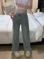 バックリボンワイドデニム