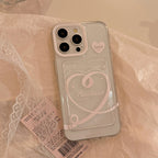 ハートリボン×クリアデザイン｜カード収納付きiPhoneケース