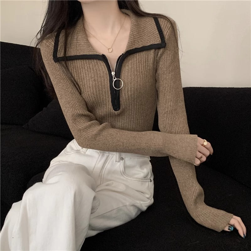 ジップデザイン｜リブトップス