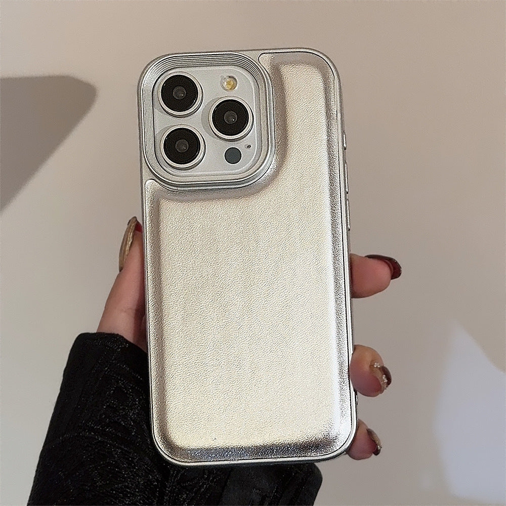 シルバーグロス｜レザー調iPhoneケース