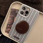 落ち着きストライプ｜ぷっくりグリップ付き iPhoneケース