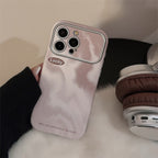 くすみピンクマーブル｜レザー調iPhoneケース