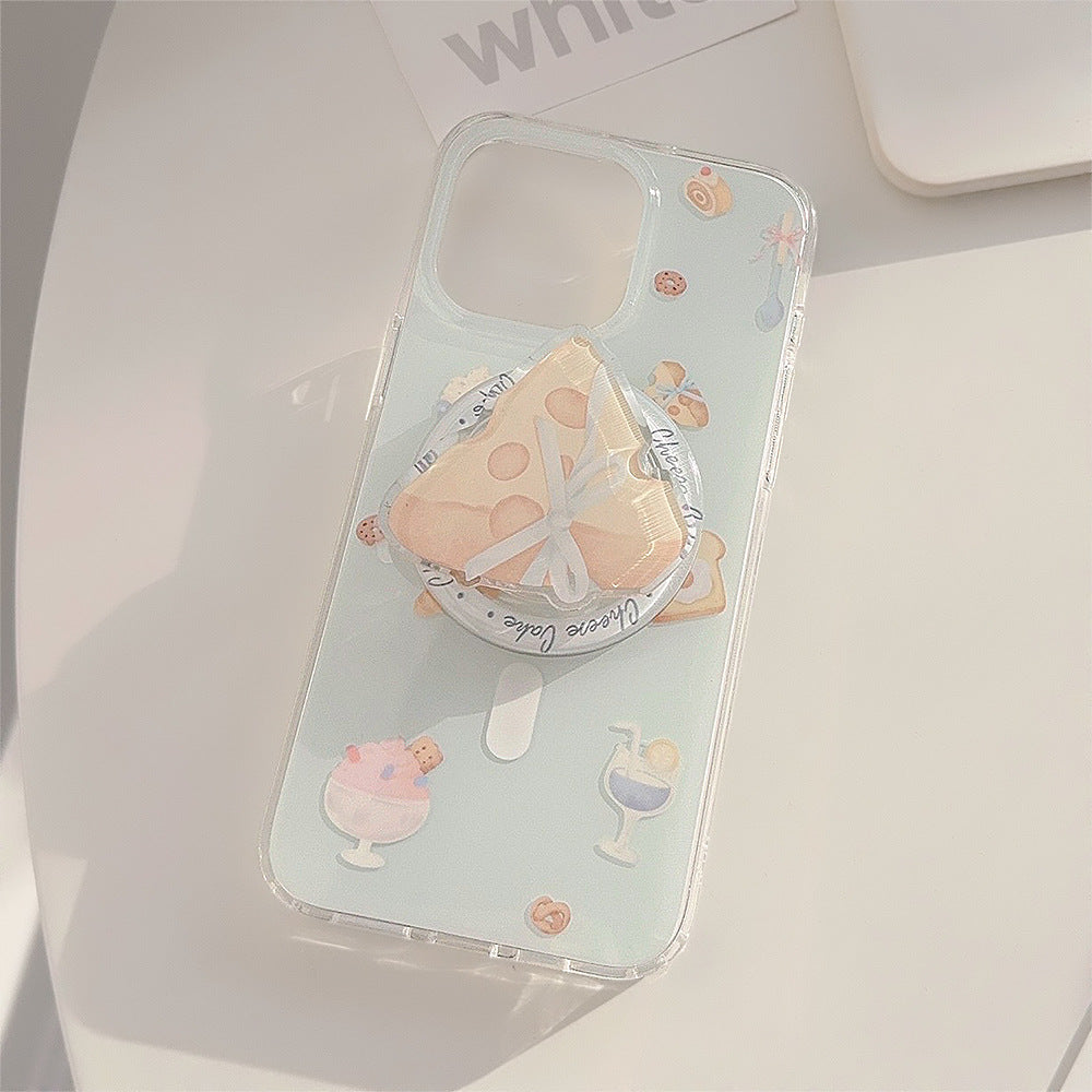 チーズケーキデザイン｜MagSafe対応クリアiPhoneケース（スタンド付き）