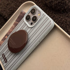 落ち着きストライプ｜ぷっくりグリップ付き iPhoneケース