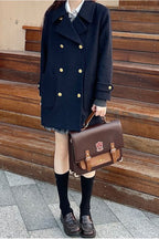 ダブルボタンショートコート