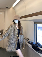 ツイードチェックオーバージャケット