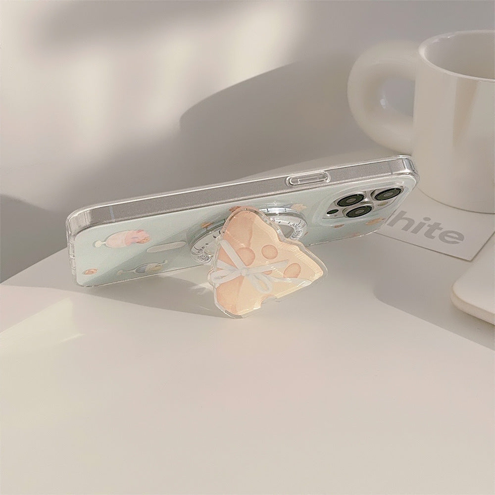 チーズケーキデザイン｜MagSafe対応クリアiPhoneケース（スタンド付き）