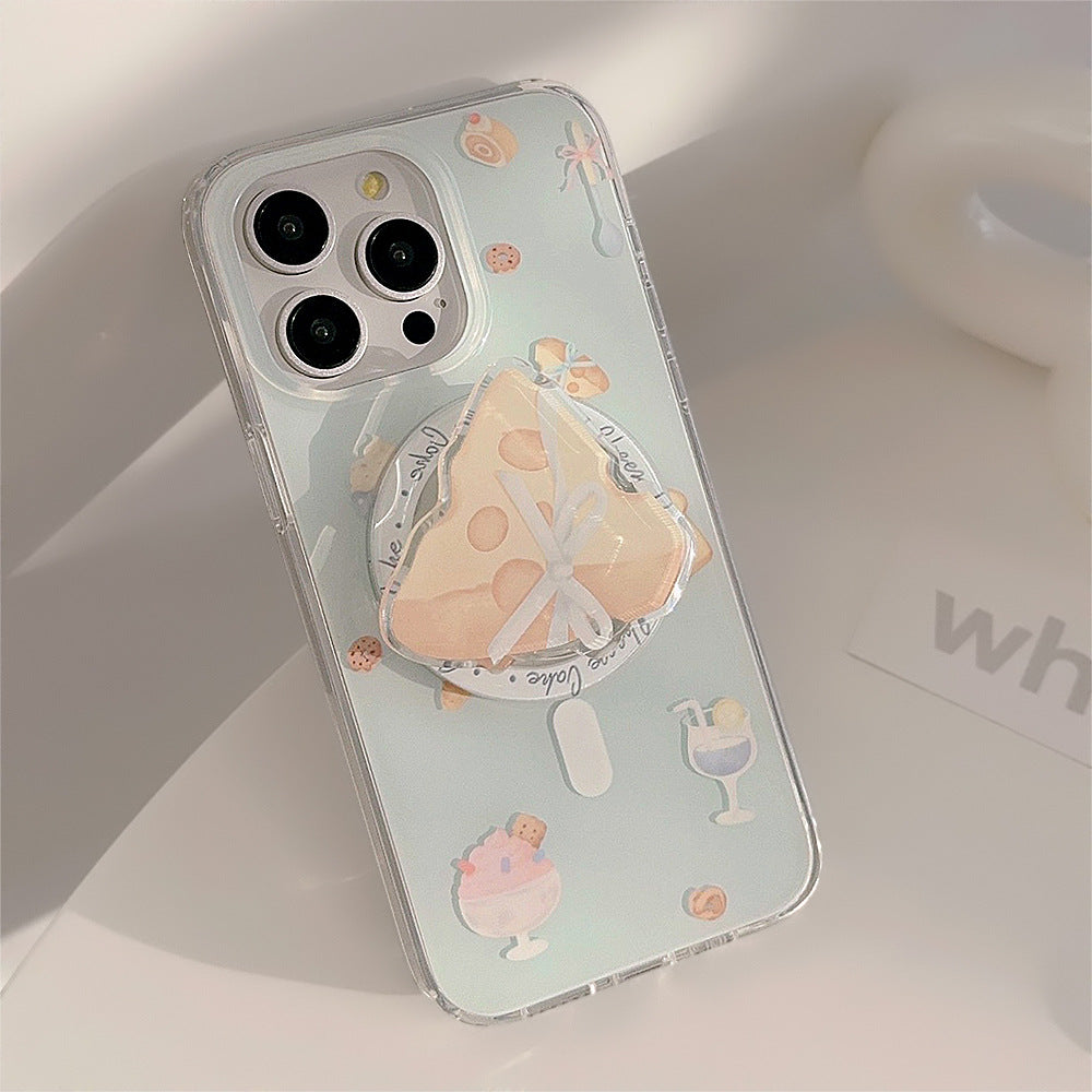 チーズケーキデザイン｜MagSafe対応クリアiPhoneケース（スタンド付き）