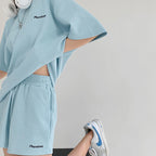 韓国ストリート｜ワッフル生地セットアップ