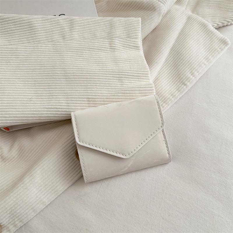 マーブル柄フラップ｜三つ折りミニ財布