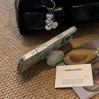 【MagSafe対応】ミントマーブル｜スタンド付きiPhoneケース