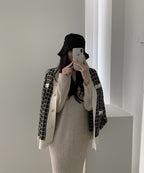 ツイードチェックカーディガン